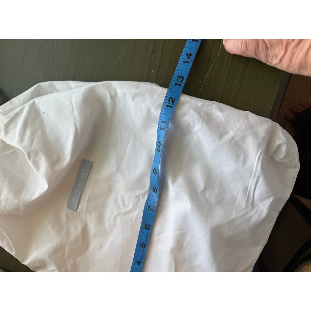 Hill House‎ Home White Cotton Drawstring Dust Bag Blue Logo 14x18 Storage Bag